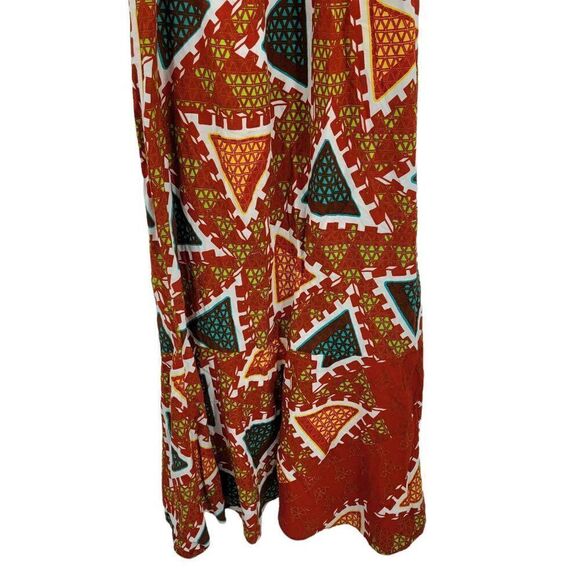 Vtg 70's Dress Handmade Crochet Ruffle Off Shoulder Collar Mermaid Maxi Red Sz M - Picture 7 of 12